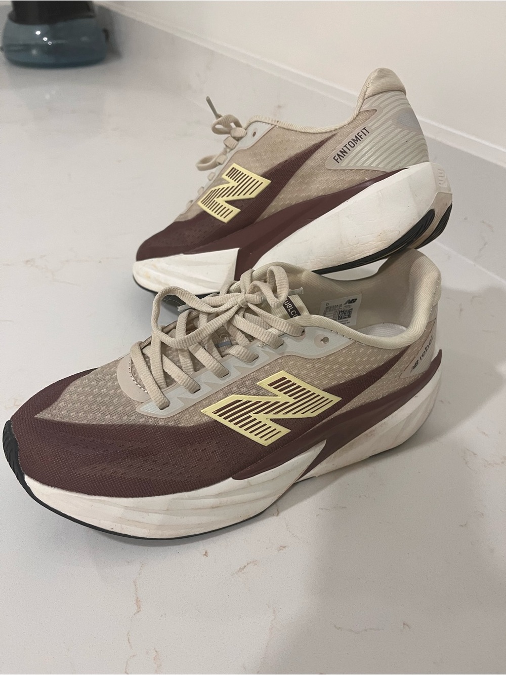 New Balance Cream & White Casual Sneakers